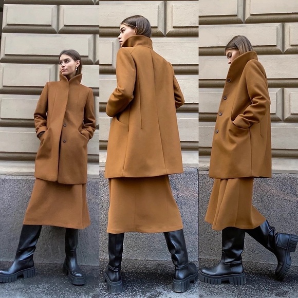 Aritzia Coat The Cocoon Virgin Wool Cashmere Winter Mid-Length Cigar M FLAWED - Picture 15 of 15